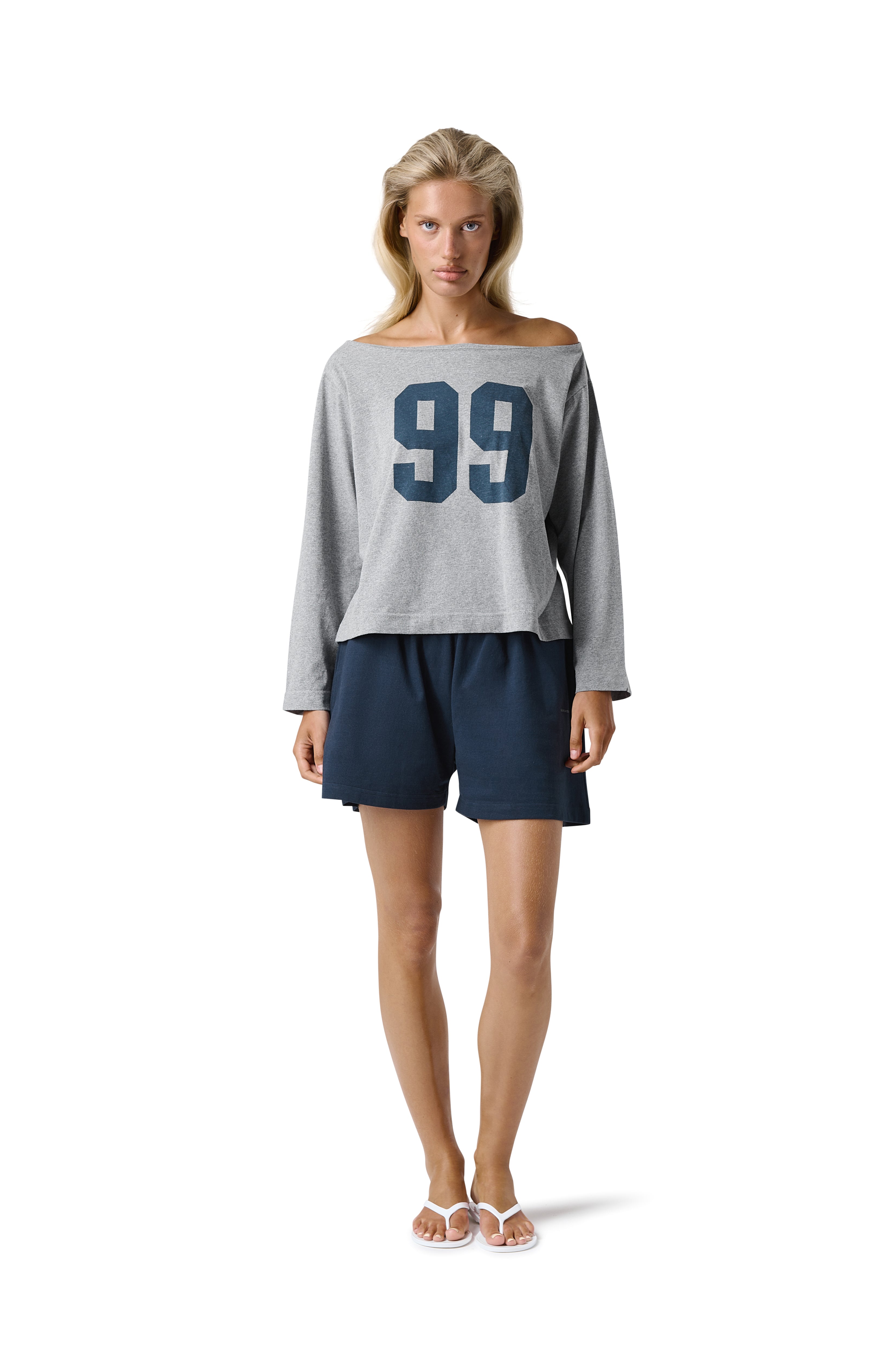 99 Slash Tee in Light Grey